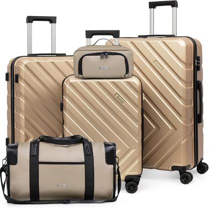 5-Piece Hardshell Luggage Set with Duffle & Toiletry Bag