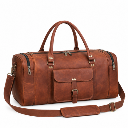 Genuine Leather 24" Weekender Travel Duffel Bag