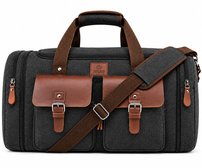 Expandable 50L Canvas Weekender Travel Duffle Bag