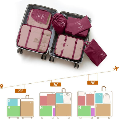 Packing Cubes for Travel 8 Set Luggage Organizer Bags