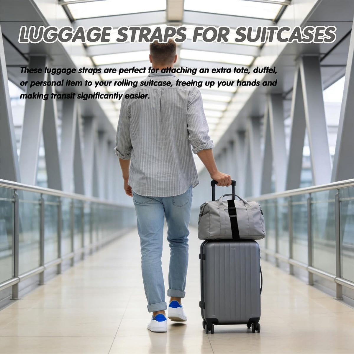 2Pcs Multi Use Strong Luggage Connector Straps for Suitcases