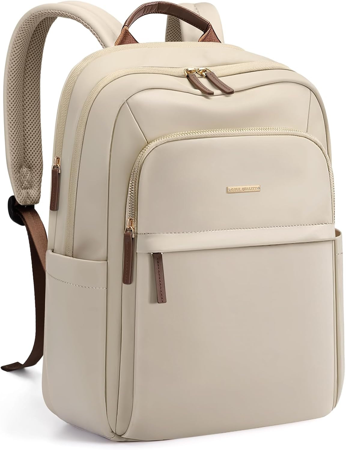 Travel Backpack for Women Personal Carry on Bag Business Weekender Hiking Multilayer Laptop Bag,16 Inch,Apricot