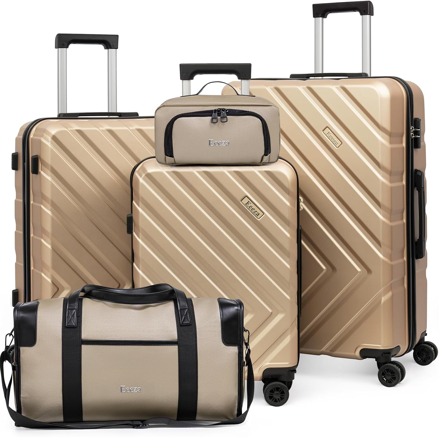 Luggage Sets,5 Piece (20"/24"/28"/DB/TB) Champagne