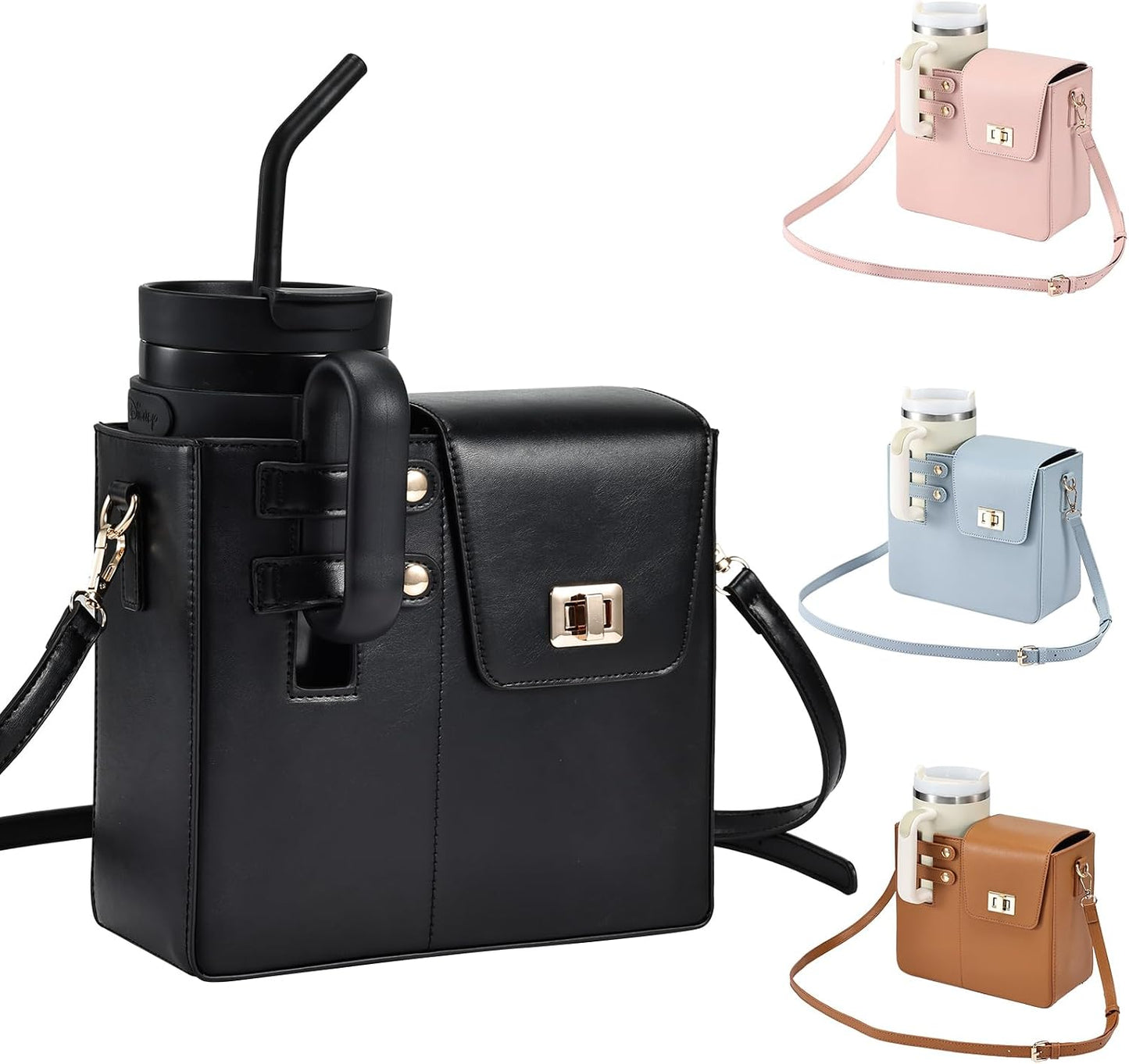 Water Bottle Purse Crossbody Bag Compatible with Stanley 30Oz 40Oz Tumbler