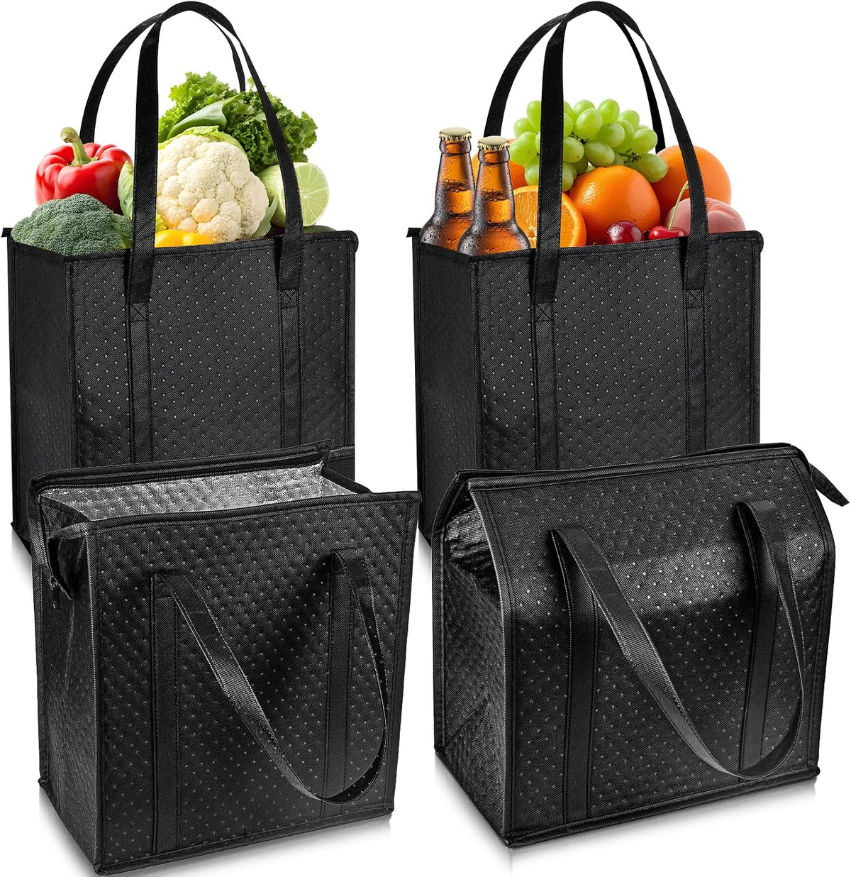 Insulated Grocery Bags, Reusable Insulated Bag, Portable Cooler Bags for Shopping Food Travel Beach Camping