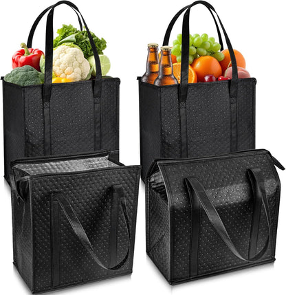 Insulated Grocery Bags, Reusable Insulated Bag, Portable Cooler Bags for Shopping Food Travel Beach Camping