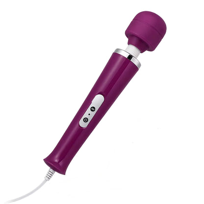 Personal Wand Electric Massager with 10 Powerful Vibrations, Handheld Neck Shoulder Back Body Massager Wand Massage for Deep Muscles Pain Relief (Purple)