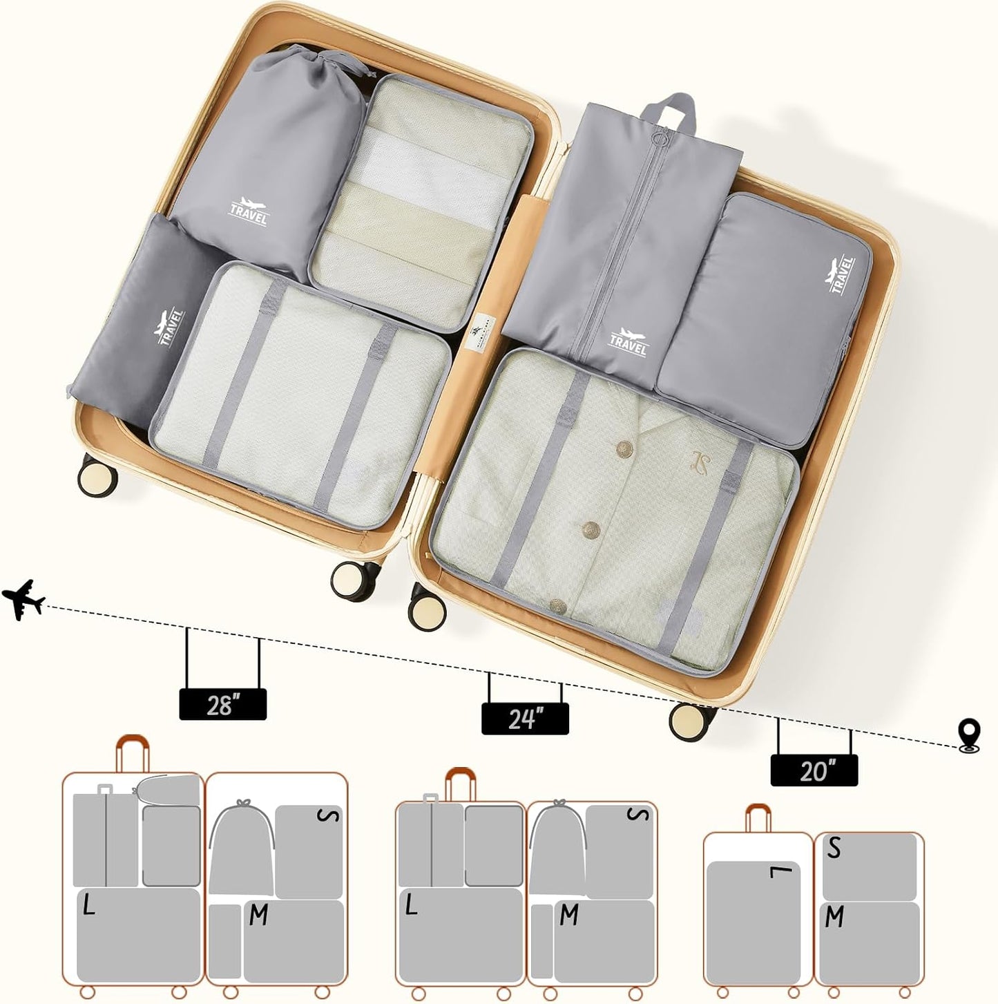8-Piece Pink Leopard Travel Packing Cube Set