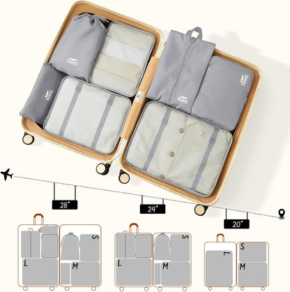 8-Piece Pink Leopard Travel Packing Cube Set