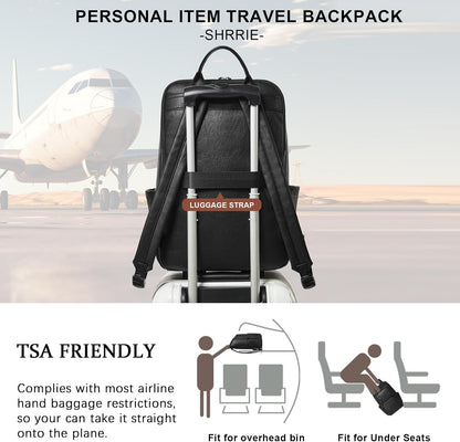 Leather Laptop Backpack for Women, 17 Inch Large Travel Laptop Backpack Purse for Casual Daypack College Work Bag