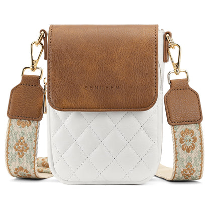 Crossbody Bags for Women Trendy Leather Triple Compartment Cell Phone Shoulder Wallet Purses with Card Slots