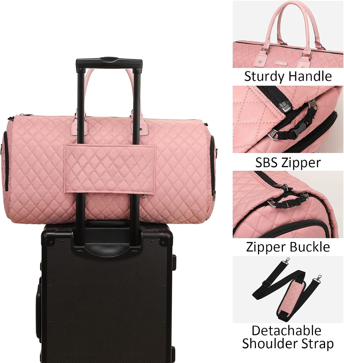 Convertible Garment Duffel Bag, 2-In-1 Hanging Suitcase for Travel