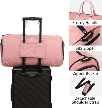 Convertible Garment Duffel Bag, 2-In-1 Hanging Suitcase for Travel