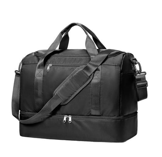Travel Duffel Bag,Carry-On Overnight Weekender Bags with Shoes Compartment