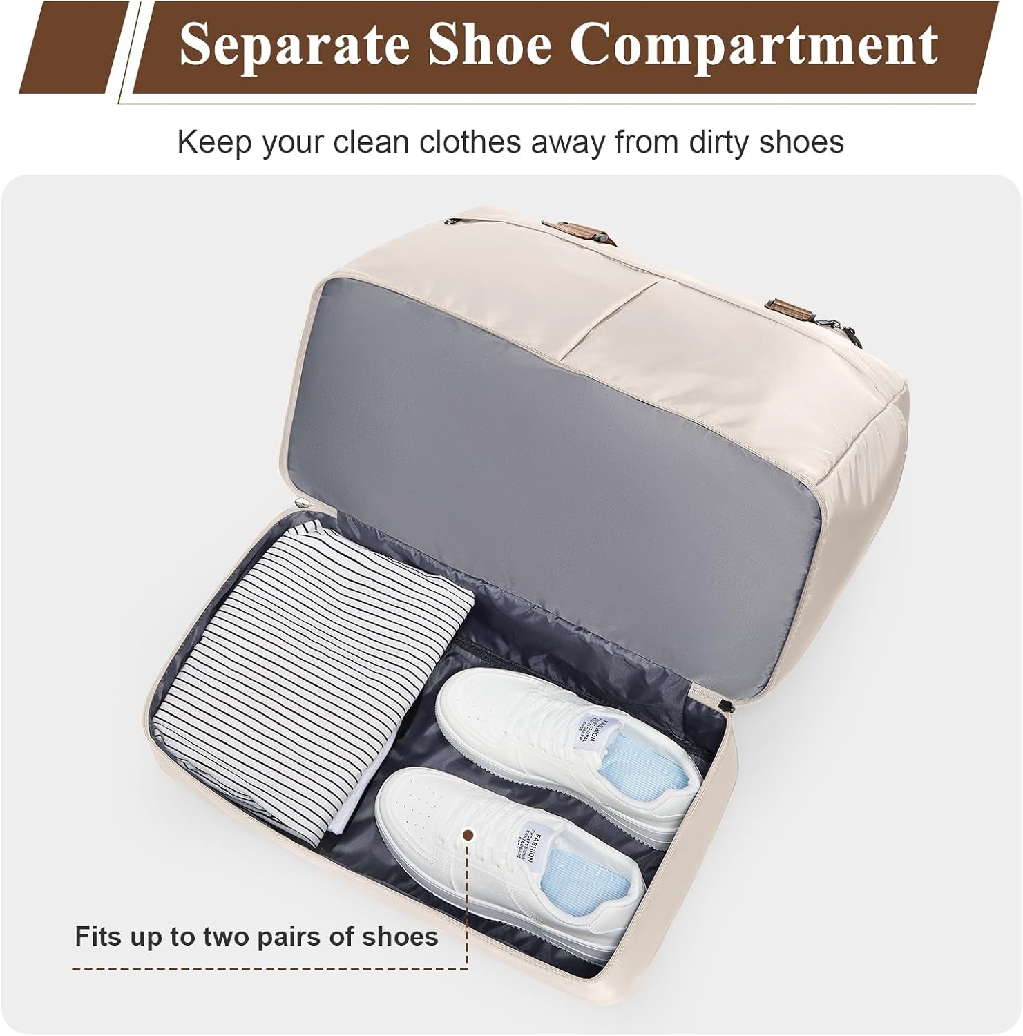 Travel Duffel Bag with Shoe Compartment,Overnight Weekender Bags for Women