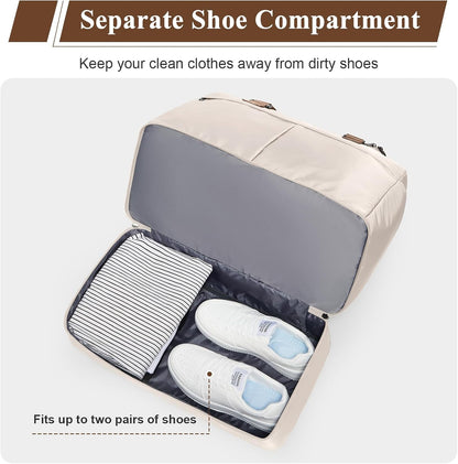 Travel Duffel Bag with Shoe Compartment,Overnight Weekender Bags for Women