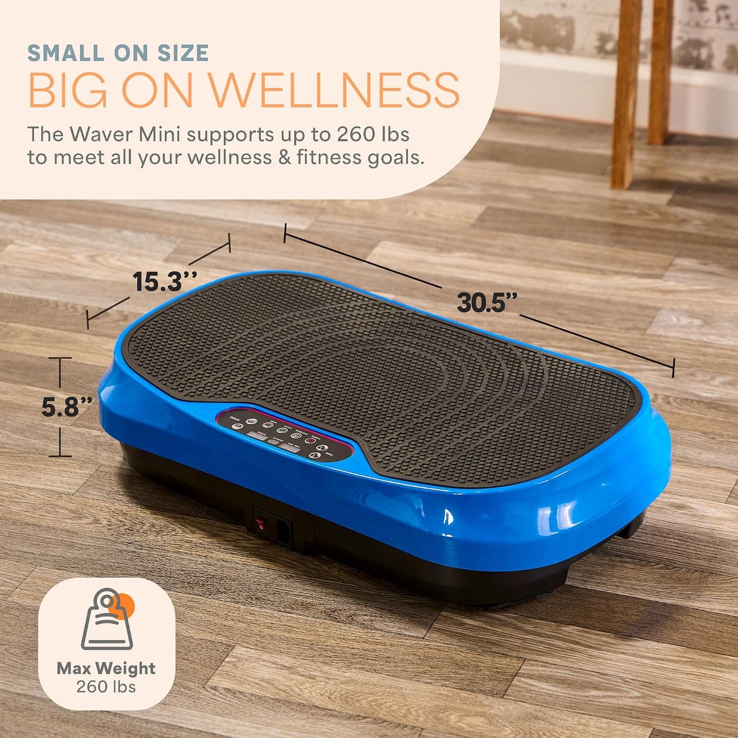Lifepro Waver Mini Vibration Plate Exercise Machine with Resistance Bands
