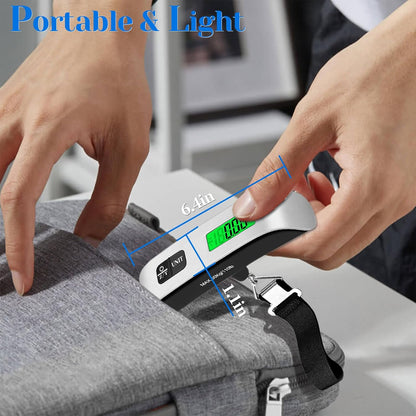 Luggage Scale, 110Lb/50Kg Portable Luggage Weight Scale, Silver