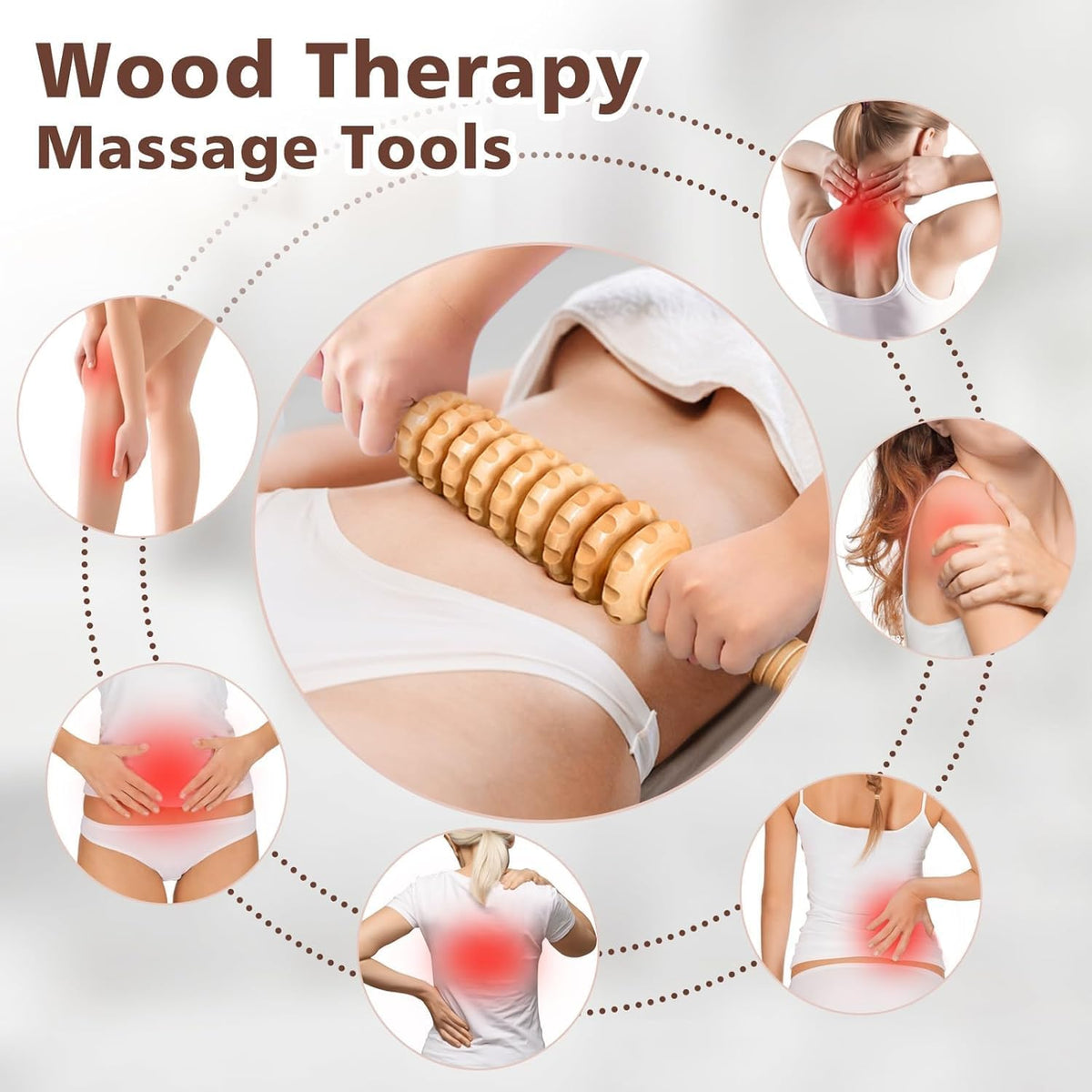 12-In-1 Wood Therapy Massage Tools Lymphatic Drainage Massager Wooden Massage Body Sculpting Tools Maderoterapia Kit Wood Therapy Tools for Muscle Pain Relief Body Shaping Anti-Cellulite