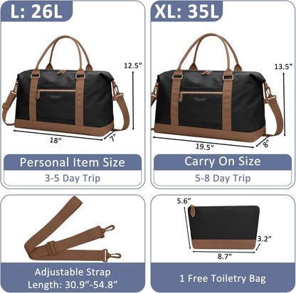 Women Travel Duffle Bags, Weekender Overnight Bag, Hospital Bag