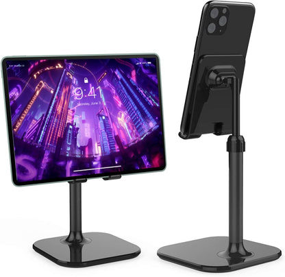 Cell Phone Stand, Phone Stand for Desk, Phone Holder Stand Compatible with Iphone and All Mobile Phones Tablet, Gifts for Adults Women Men Mom Wife, Black