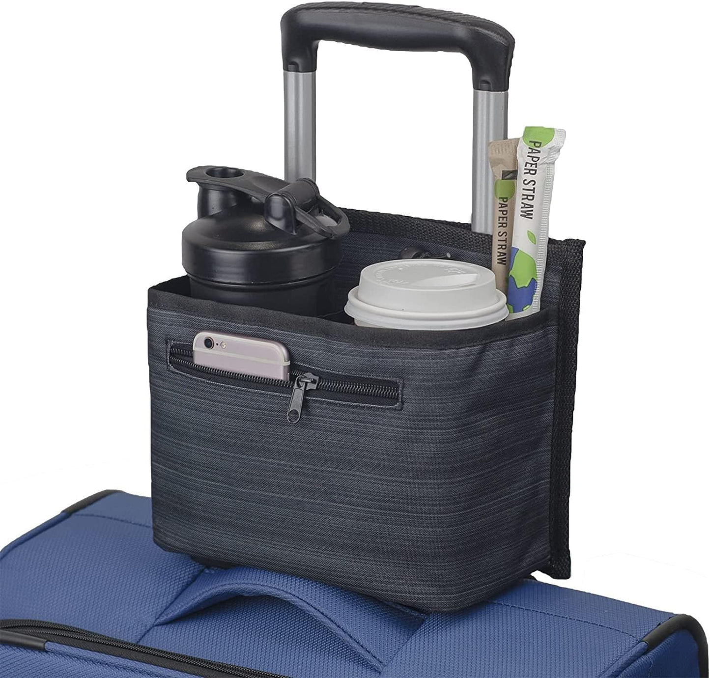 Luggage Travel Cup Holder for Suitcase, Drink Carrier for Coffee Tumblers