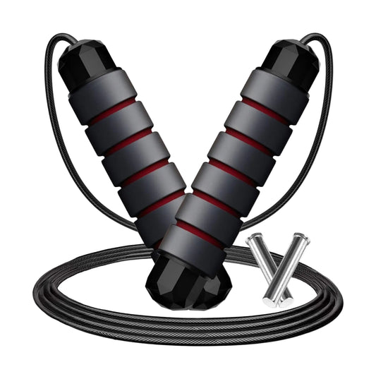 Adjustable Weighted Jump Rope, 9Ft Long Tangle-Free Rapid Speed Jumprope for Exercise Calisthenics Fitness Jumping Skipping Double Dutch Boxing Crossfit, Workout Stuff for Women Men Kids Adult