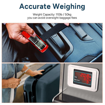 Battery-Free Luggage Scale 110Lb/50Kg Digital Portable