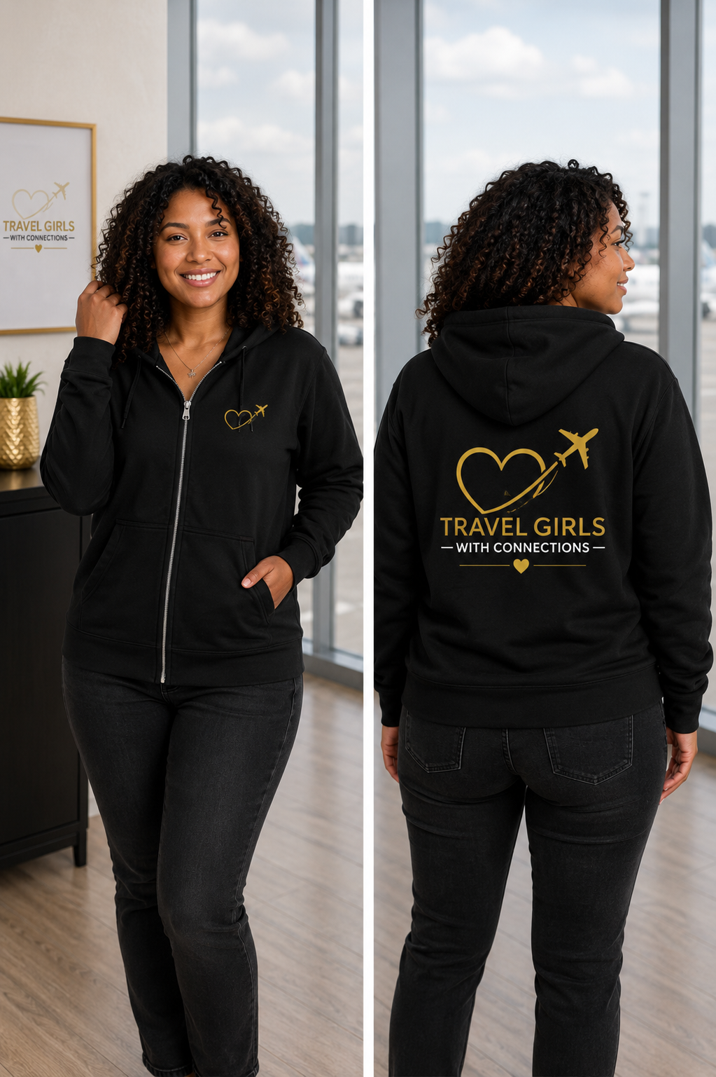 Travel Girls With Connections Signature Zip-Up Hoodie