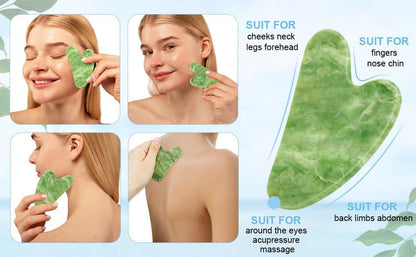 Cooling Natural Jade Face Roller & Gua Sha Tool