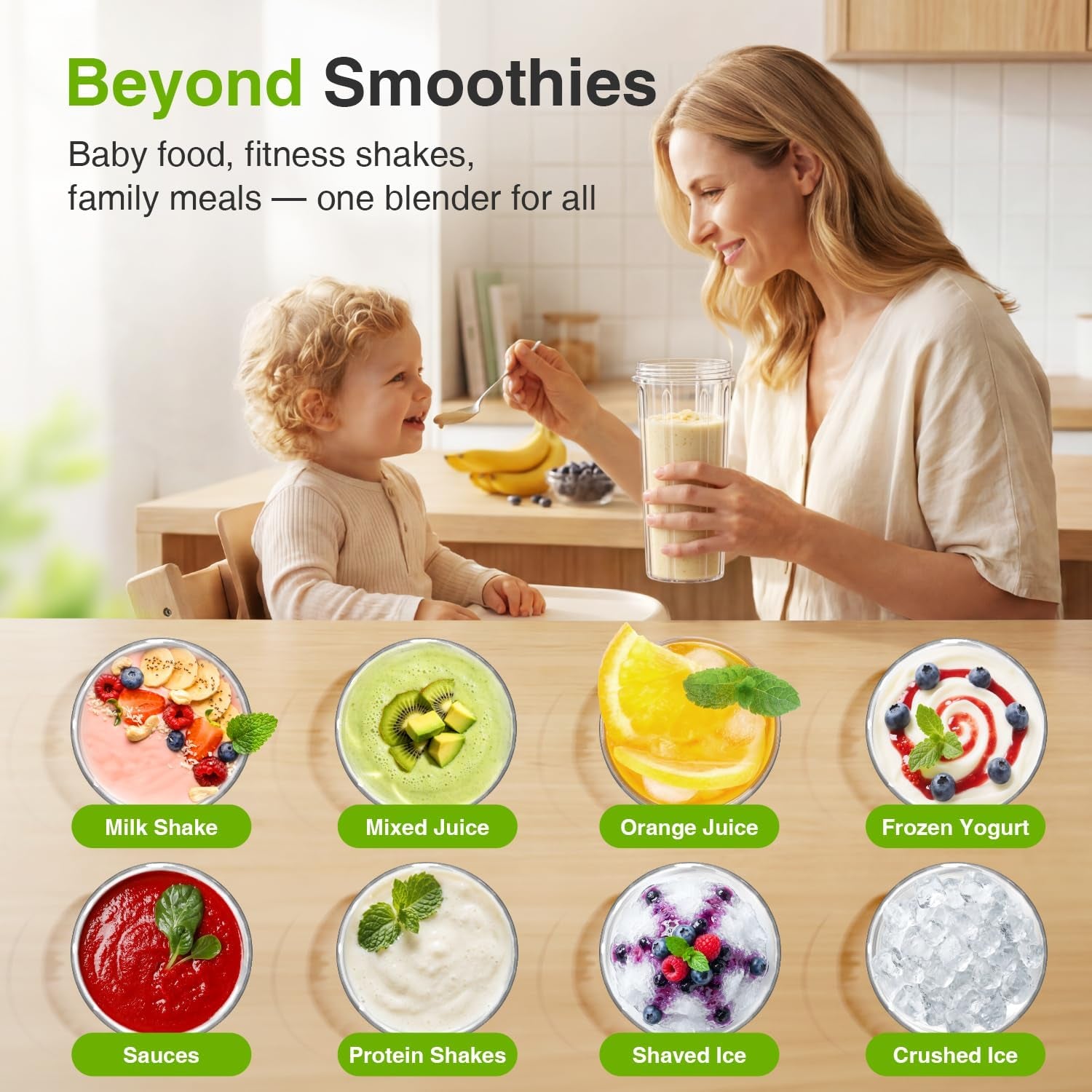 Personal Blender for Smoothies with 3 X 22Oz To-Go Cups, BL319B Black