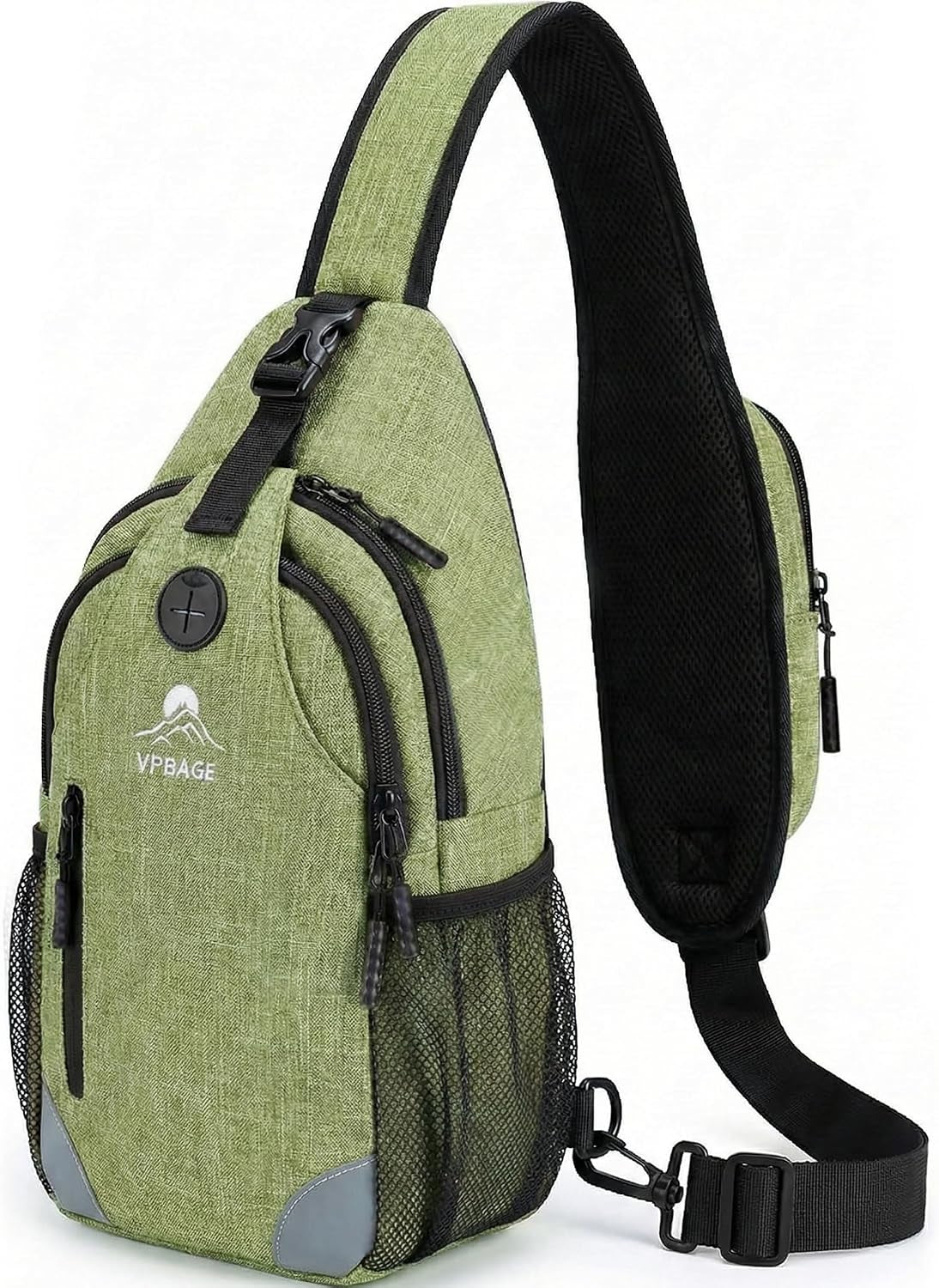 Sling Backpack for Women & Men, Crossbody Travel Bag with Water Bottle Holders, 17 Pockets, Quick-Access Phone Pocket, Hidden Security Pocket, Fits 11" Tablet, for Daily Carry, Travel, Theme Parks
