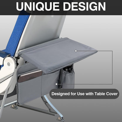 Airplane Tray Table Cover with under Desk Attachment Set, Travel Accessories for Seat Back Organize & Item Storage, Washable Airplane Accessories with Water Bottle Holder (Grey)