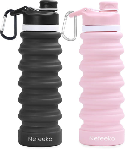 Collapsible Water Bottle, 26Oz Silicone Foldable Water Bottles