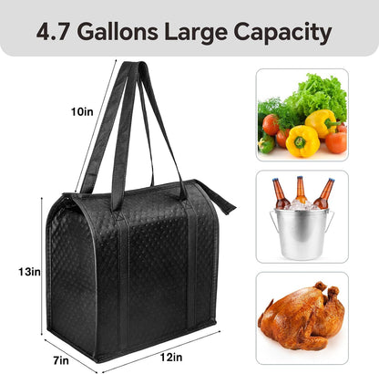 Insulated Grocery Bags, Reusable Insulated Bag, Portable Cooler Bags for Shopping Food Travel Beach Camping