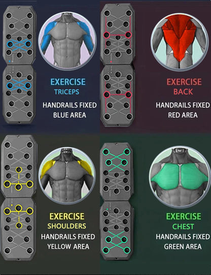 Solid Push up Board,Home Gym,16 in 1 Home Workout Equipment Multi-Functional Push up Stands System Fitness Floor Chest Muscle Exercise Professional Equipment Burn Fat Strength Training Arm Men & Women
