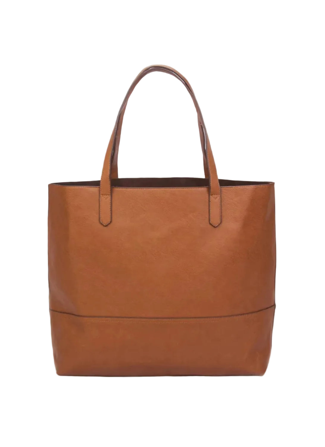 Large Vegan Leather Tote - Womens Slouchy Shoulder Bag with Open Top