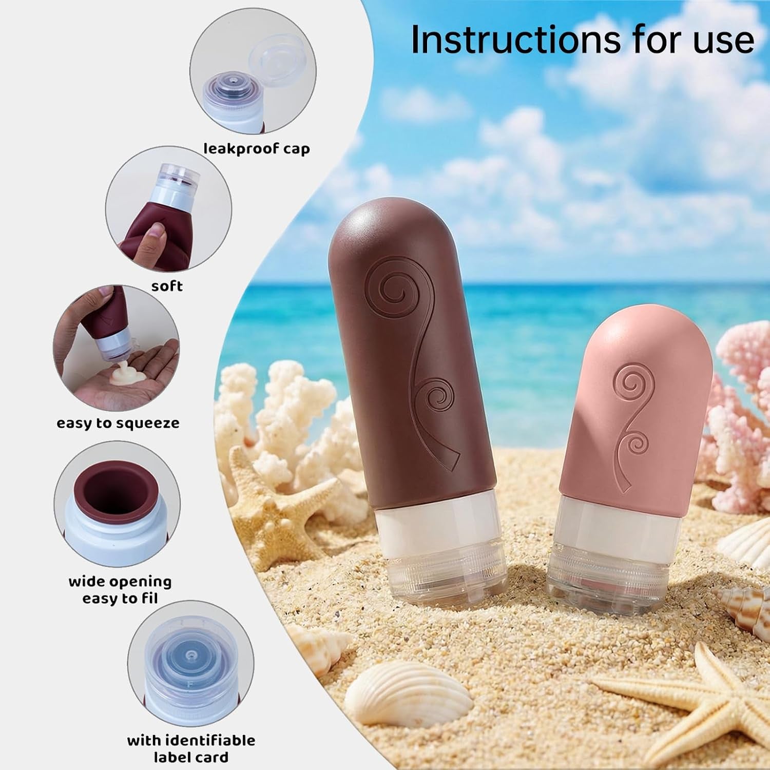 16 Pack Travel Bottles Set for Toiletries, TSA Approved Travel Containers Leak Proof Silicone Squeezable Travel Accessories 2Oz 3Oz for Shampoo Conditioner Lotion Body Wash (BPA Free) (Pink)