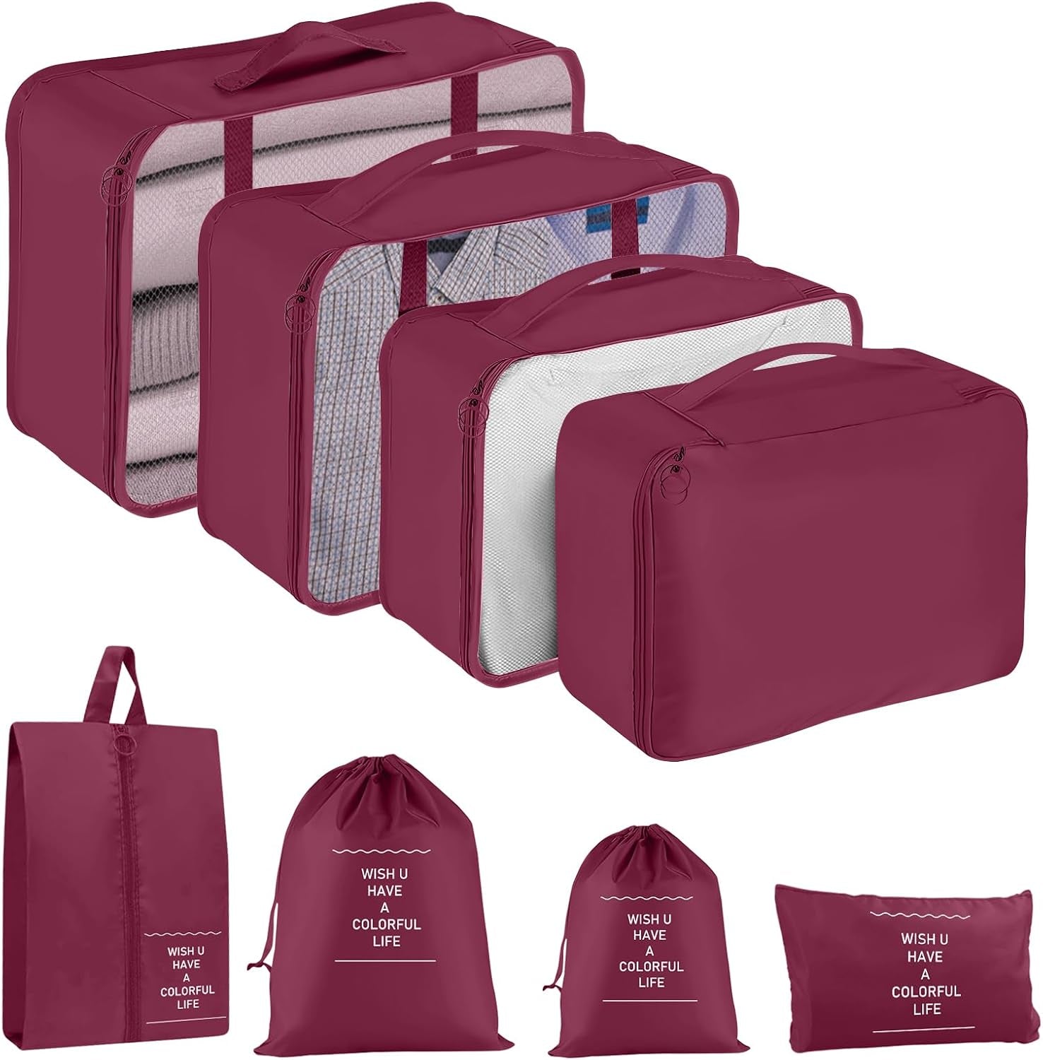 Packing Cubes for Travel 8 Set Luggage Organizer Bags