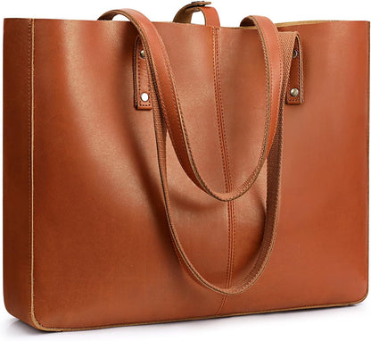 Genuine Leather Shoulder Tote Bag for Women Large Handbag Work Purse