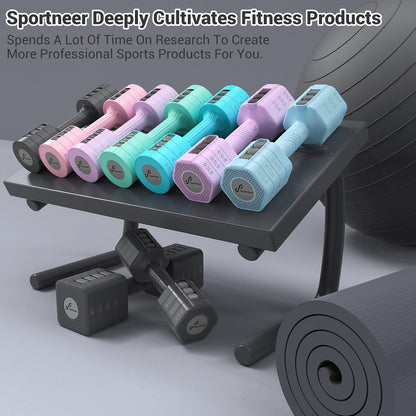 Adjustable Dumbbells Hand Weights Set: 5 Lb Dumbbell Set of 2 Each 2Lb 3Lb 4Lb 5Lb Free Weights Fast Adjust Weight 4 in 1 Weights Dumbbells Set for Women Men Home Gym Exercise Training