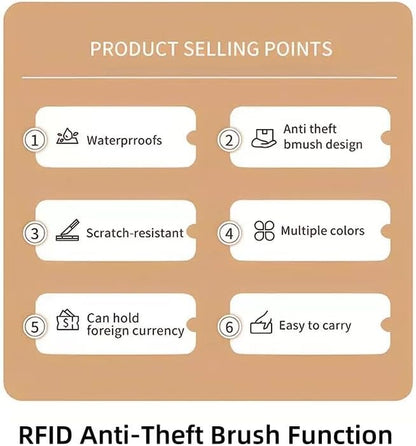 Multi-Functional RFID Passport Wallet,Travel Wallet for Men & Women,With Zipper, Anti-Theft Passport Holder，Slim Leather Cover for Credit Cards, Tickets, Cash (Brown)