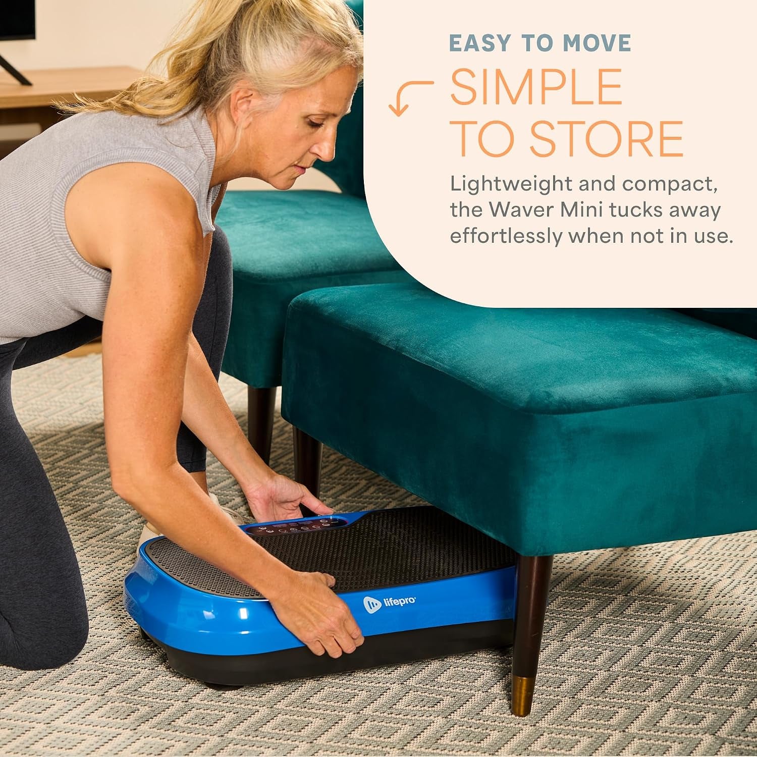 Lifepro Waver Mini Vibration Plate Exercise Machine with Resistance Bands