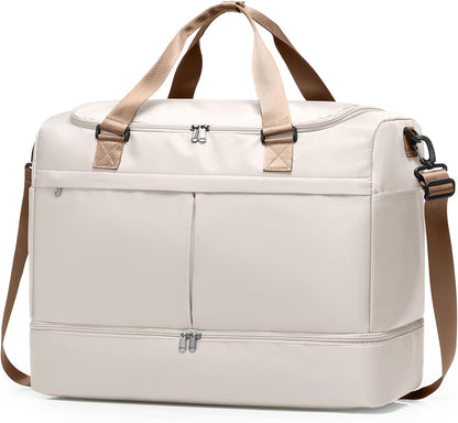 Travel Duffel Bag with Shoe Compartment,Overnight Weekender Bags for Women