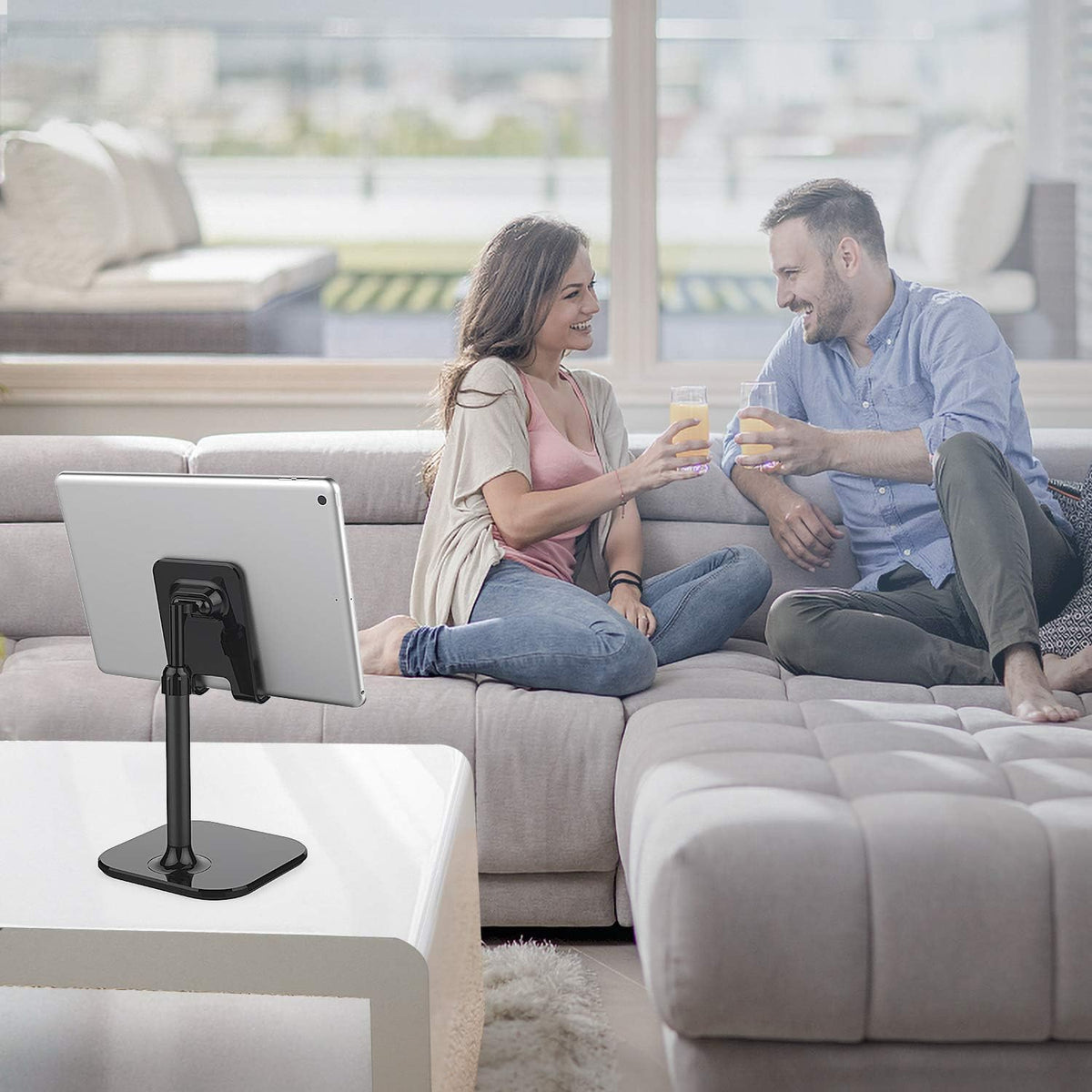 Cell Phone Stand, Phone Stand for Desk, Phone Holder Stand Compatible with Iphone and All Mobile Phones Tablet, Gifts for Adults Women Men Mom Wife, Black