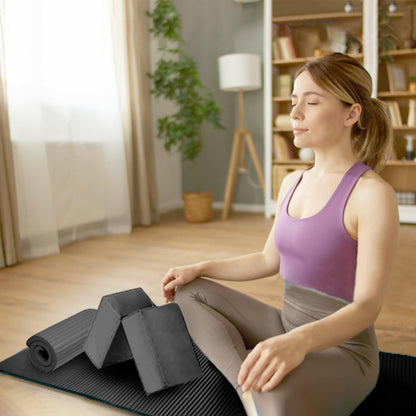7-Piece Yoga Set with 71X24X0.5 Inches Extra Thick Mat and Carrying Sling – Includes 2 Blocks, Stretch Strap, 2 Towels, and Knee Pad for Home, Studio, and Gym Workouts