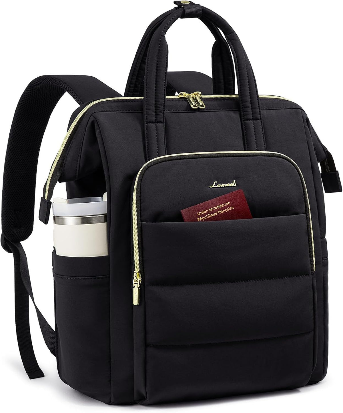 Laptop Backpack Women 18 Inch,Lightweight Puffer Travel Backpacks for Women,Quilted Laptop Bag Computer Work Teacher Nurse Backpack,Womens Backpack Purse Daypack for College Business,Black