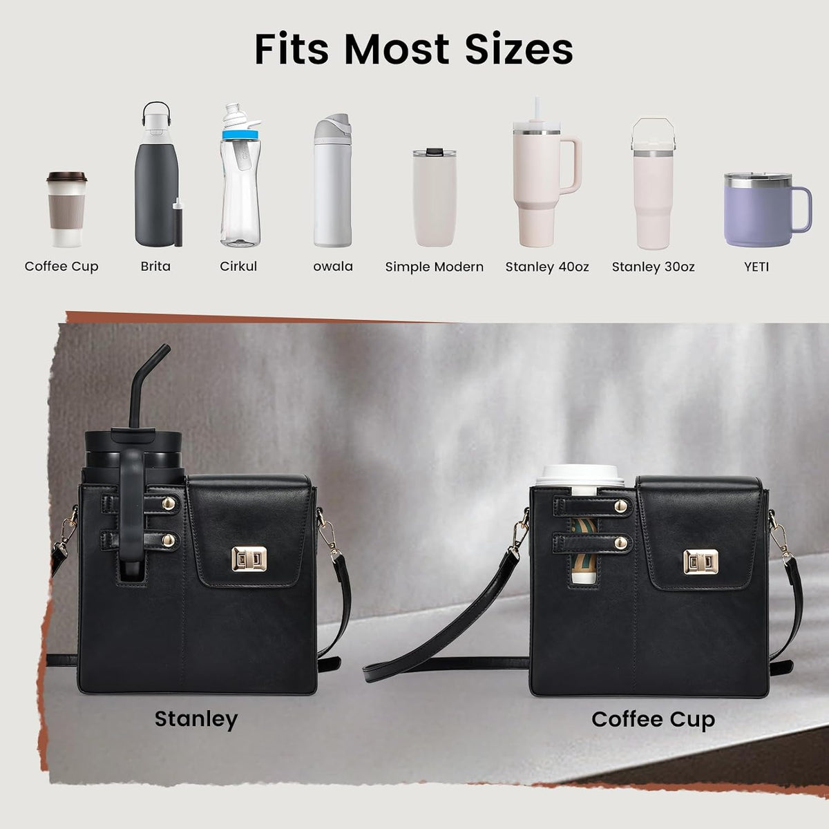 Water Bottle Purse Crossbody Bag Compatible with Stanley 30Oz 40Oz Tumbler