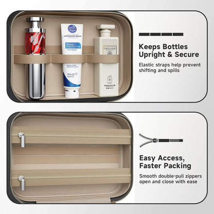 Travel Toiletry Bag for Women, Hanging Makeup Organizer Clear Pockets