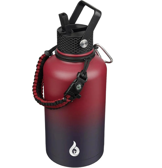 64Oz Insulated Water Bottle with Straw Lid Large Stainless Steel Jug